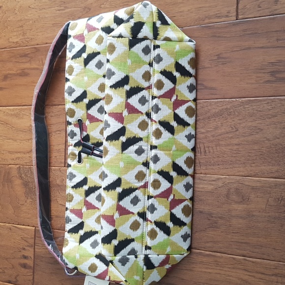 NWT Stephanie Johnson Tote Bag Geometric Pattern Green Yellow Black - Picture 11 of 11